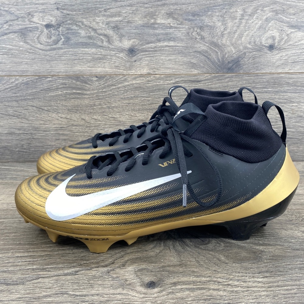 Nike Air Zoom Vapor Pro 1 Football Cleats Mens 11.5 Gold Black FB3298